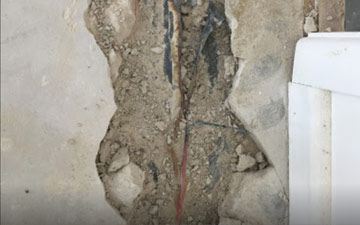 wire buried in concrete wall