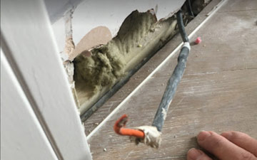 wire cut off in skirting board